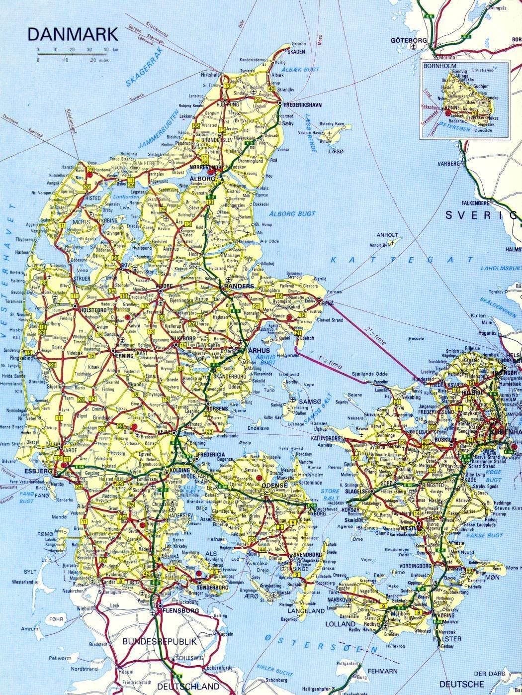 지도에 도로는 덴마크