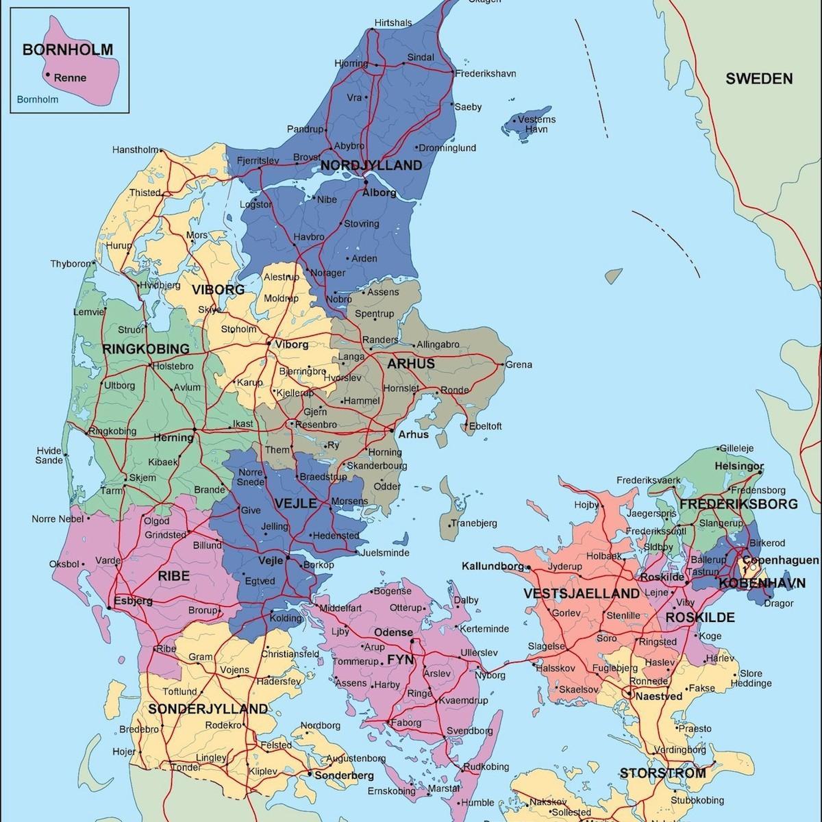 지도 덴마크의 정치 