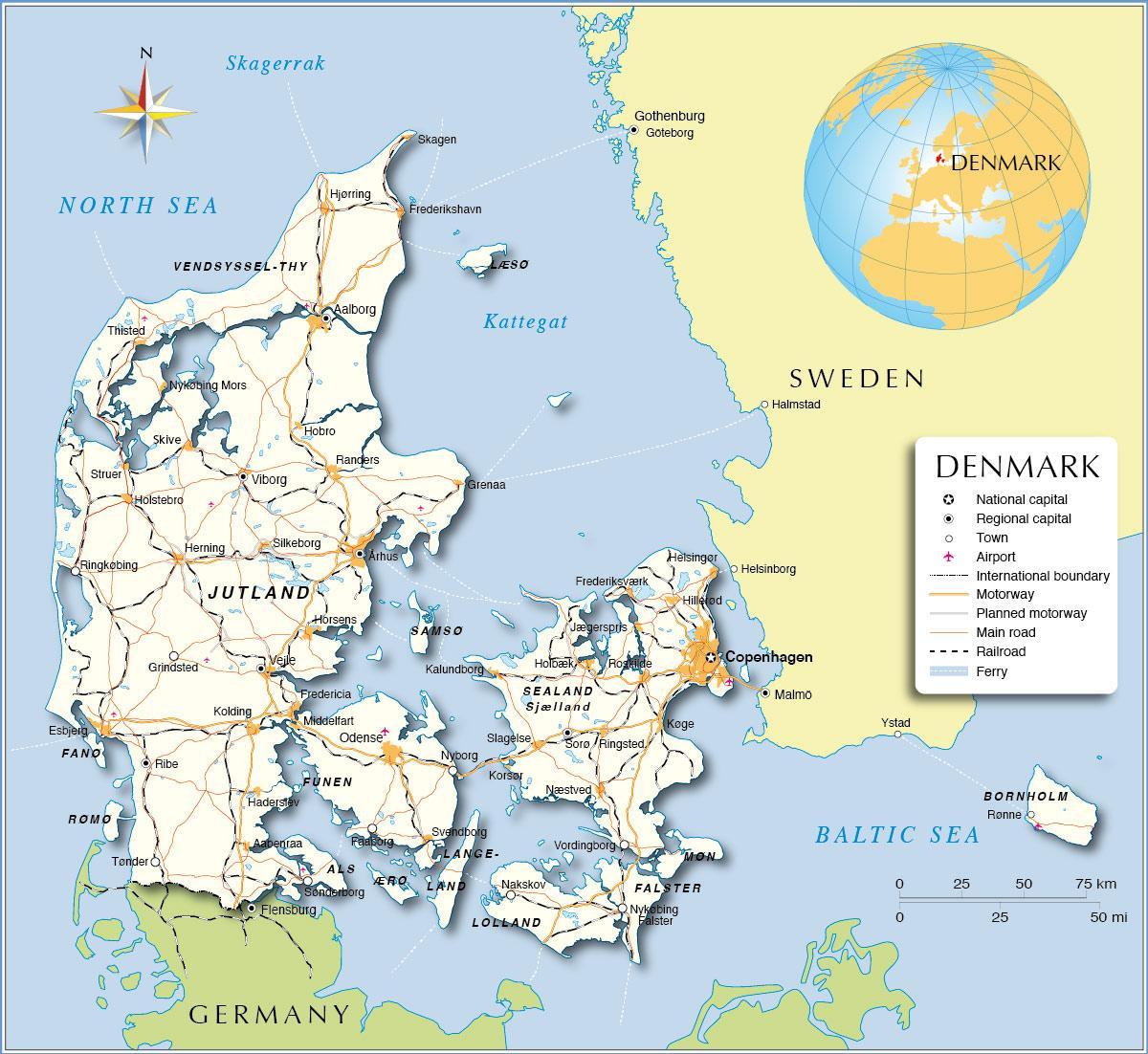 지도 통해 덴마크