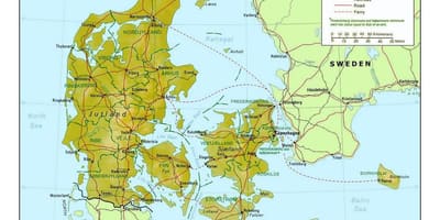 지도 덴마크의 잎 작은 나