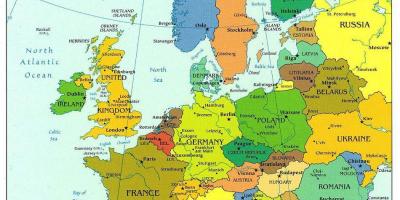 유럽의 지도를 보여주는 덴마크